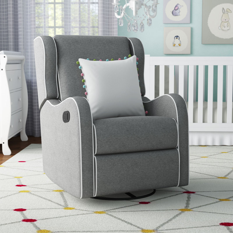 Sand & Stable Baby & Kids Albie Upholstered Swivel Reclining Glider